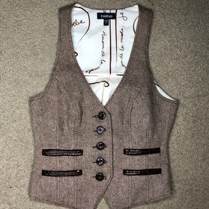 Bebe Leather Detail Vest Size: S
